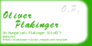 oliver plakinger business card